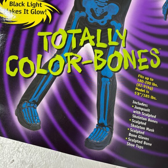 Rare Skeleton Purple 3 D Skele-Bones Costume Fun World VTG Adult NWT NOS Y2K - Picture 2 of 14
